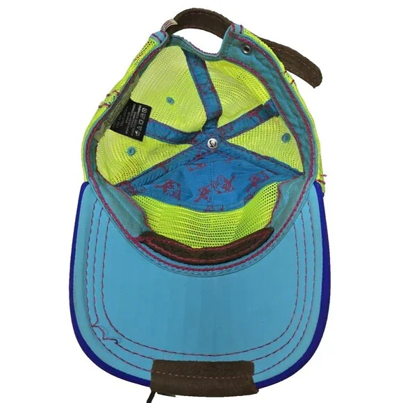 Vintage True Religion Malibu Trucker Hat Purple Neon Green 